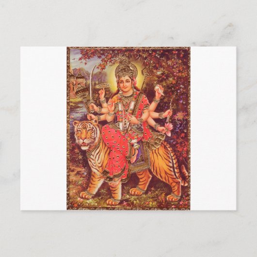 DURGA EN TIGER BRIEFKAART (Voorkant)