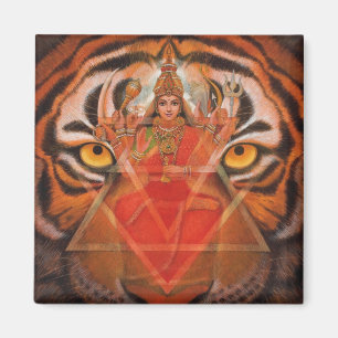 Durga en Tiger Magneet