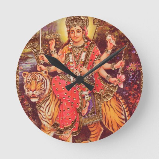 DURGA EN TIGER RONDE KLOK (Voorkant)