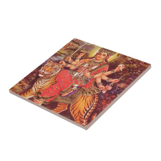 DURGA EN TIGER TEGELTJE (Zijkant)