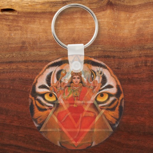Durga en tijger Sleutelhangers (Voorkant)