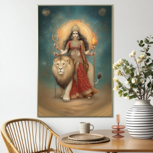 Durga Hindoe-godin van kracht en bescherming Poster
