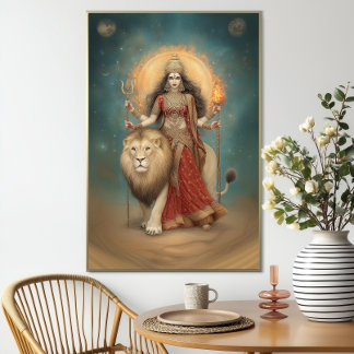 Durga Hindoe-godin van kracht en bescherming Poster