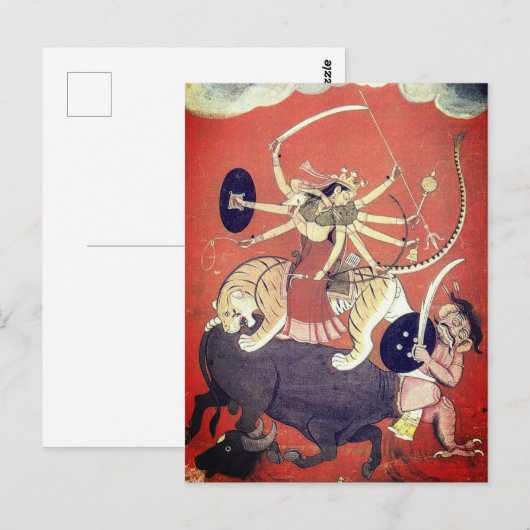 Durga - Moeder Goddess Briefkaart (Voorkant / Achterkant)