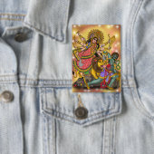 Durga vermoordt Mahishasura-knop Button (Insitu)