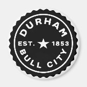 Durham Bull City Date Button Magneet (Voorkant)