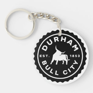 Durham Bull City Round Seal Acrylische Sleutelhang Sleutelhanger