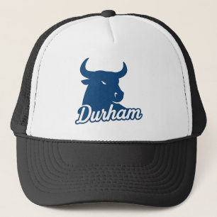 Durham Bull Head Logo – Bold Blue Script City Trucker Pet