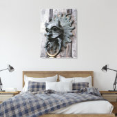 Durham Cathedral Sanctuary Knocker Canvas Afdruk (Insitu (Slaapkamer))