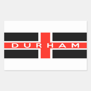 durham city flag engelland britse tekstnaam rechthoekige sticker