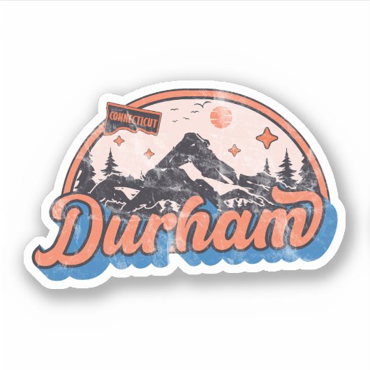 Durham, Connecticut Sticker (Voorkant)