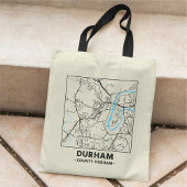 Durham, County Durham City Map Tote Bag