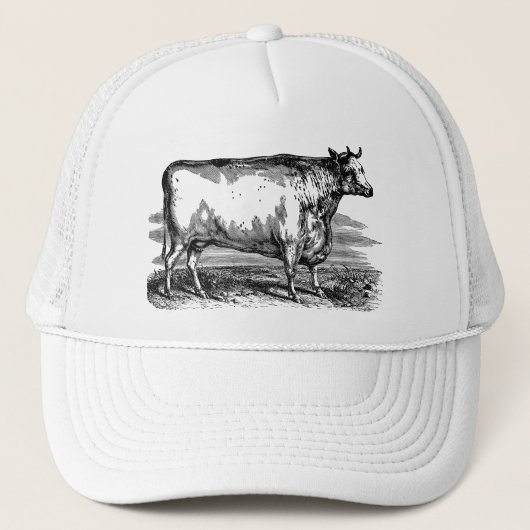 Durham Cow Bull Persoonlijke illustratie Trucker Pet (Voorkant)