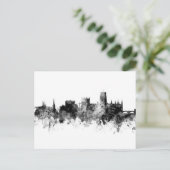 Durham England Skyline Cityscape Black White Briefkaart (Staand voorkant)