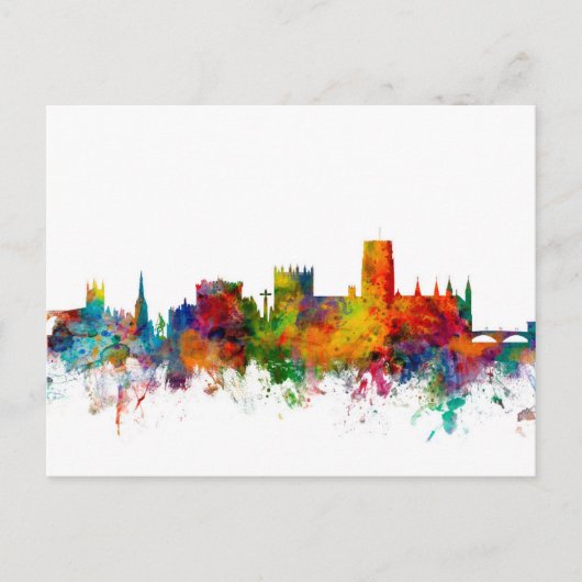 Durham England Skyline Cityscape Briefkaart (Voorkant)