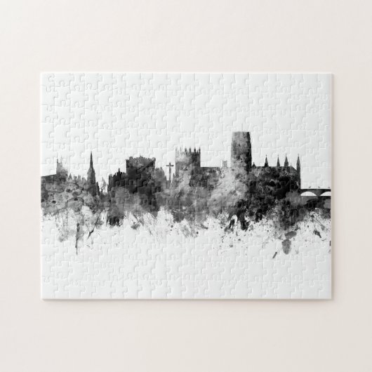 Durham England Skyline Cityscape White Legpuzzel (Horizontaal)