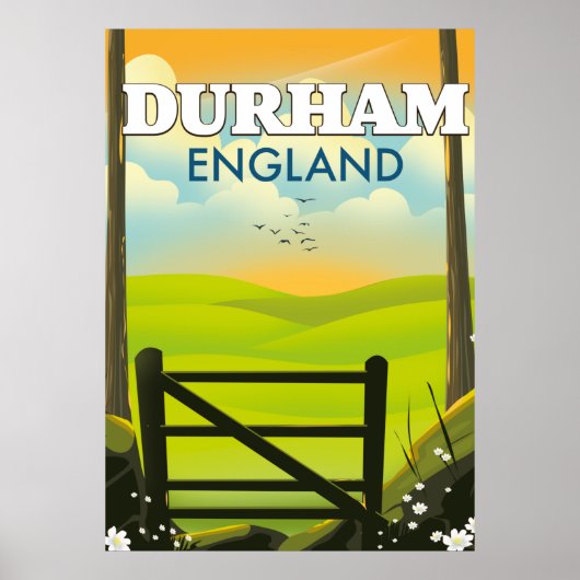 Durham England Travel poster (Voorkant)