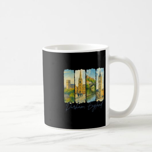 Durham England Traveling Trip Brushstroke Souvenir Koffiemok (Rechts)