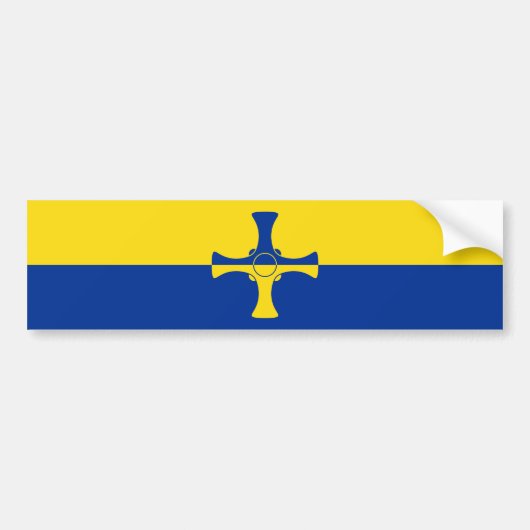 Durham Flag (County of England, Verenigd Koninkrij Bumpersticker (Voorkant)