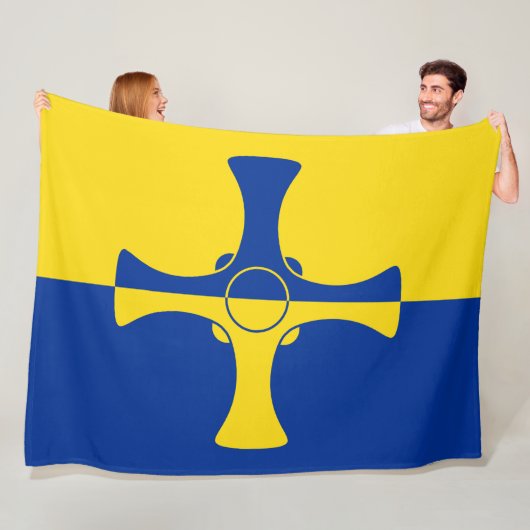 Durham Flag (County of England, Verenigd Koninkrij Fleece Deken (In situ)