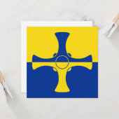 Durham Flag (County of England, Verenigd Koninkrij Kaart (Voorkant / Achterkant in situ)
