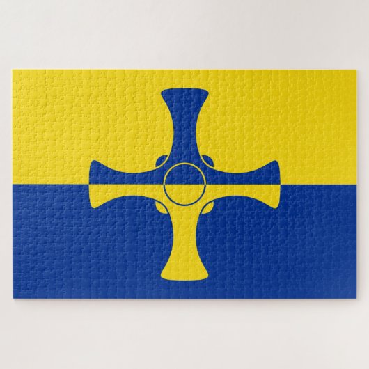 Durham Flag (County of England, Verenigd Koninkrij Legpuzzel (Horizontaal)