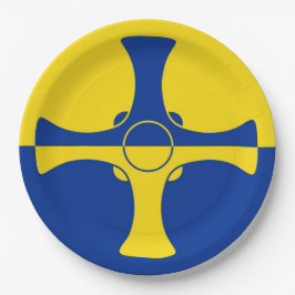 Durham Flag (County of England, Verenigd Koninkrij Papieren Bordje