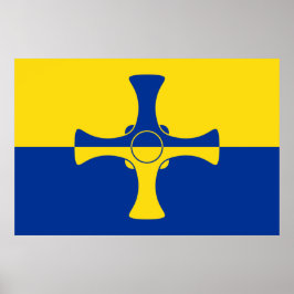 Durham Flag (County of England, Verenigd Koninkrij Poster