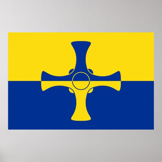 Durham Flag (County of England, Verenigd Koninkrij Poster (Voorkant)