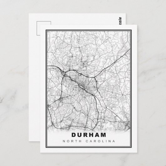 Durham Map Briefkaart (Voorkant / Achterkant)