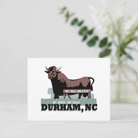 Durham NC Bull Briefkaart (Staand voorkant)