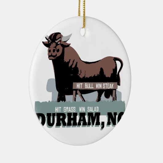 Durham NC Bull Keramisch Ornament (Rechts)