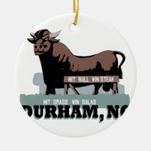 Durham NC Bull Keramisch Ornament