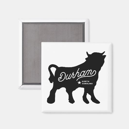 Durham NC Bull Square Magnet (Voorkant / Achterkant)