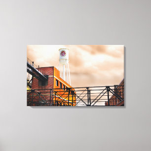 Durham North Carolina Foto Lucky Strike Tower Canvas Afdruk