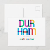 Durham North Carolina Mid Century, Pop Art, Briefkaart (Voorkant / Achterkant)