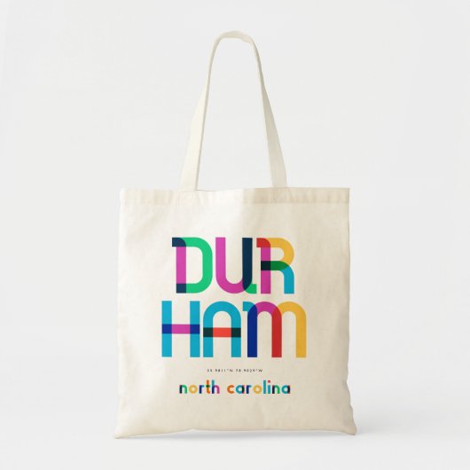 Durham North Carolina Mid Century, Pop Art, Tote Bag (Voorkant)