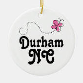 Durham North Carolina Pink Butterfly Keramisch Ornament (Voorkant)