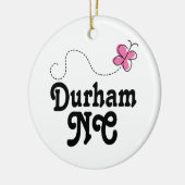 Durham North Carolina Pink Butterfly Keramisch Ornament (Links)