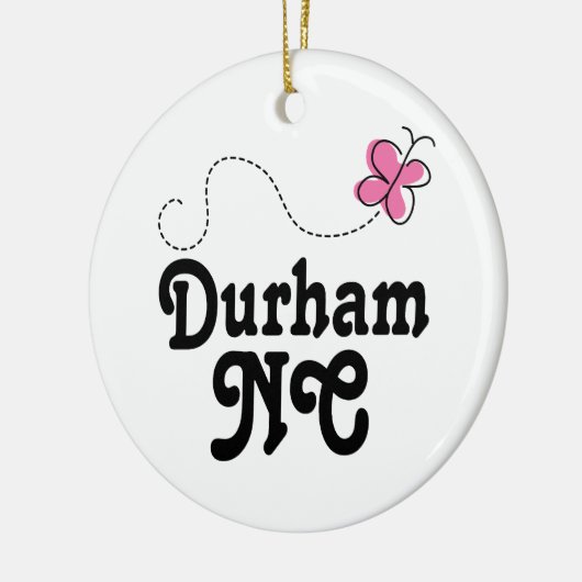 Durham North Carolina Pink Butterfly Keramisch Ornament (Links)