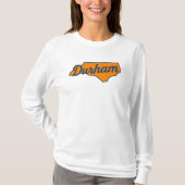 Durham North Carolina Script Design - State Shape T-shirt (Voorkant)