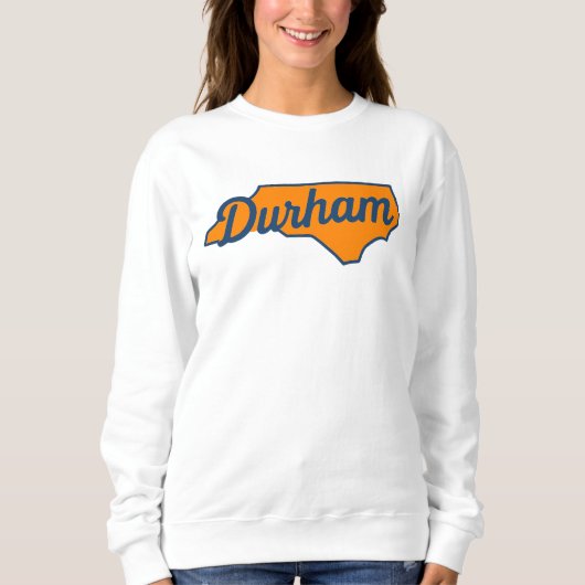Durham North Carolina Script Design - State Shape Trui (Voorkant)