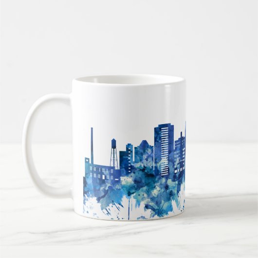 Durham North Carolina Skyline Blue Koffiemok (Links)