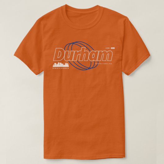 Durham North Carolina Skyline Splash T-shirt (Design voorkant)