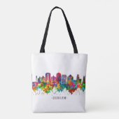 Durham North Carolina Skyline Tote Bag (Achterkant)