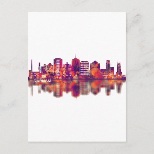 Durham North Carolina Skyline Uitnodiging Briefkaart (Voorkant)