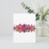 Durham North Carolina Skyline Uitnodiging Briefkaart (Staand voorkant)