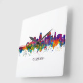 Durham North Carolina Skyline Vierkante Klok (Hoek)