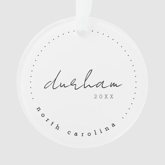 Durham North Carolina Travel USA Simple Ornament (voorkant)