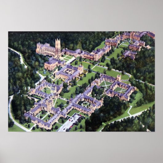 Durham North Carolina Univ. Birdseye Poster (Voorkant)